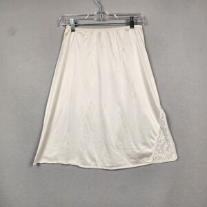 Vintage Maidenform Half Slip Womens Medium Ivory Lace Inset Made in USA 90s